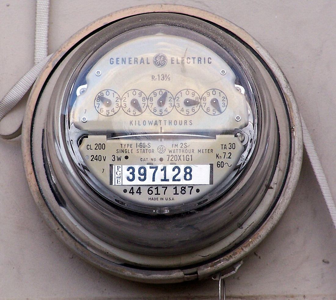 An electricity meter on a wall