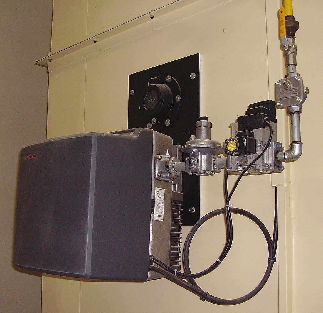 A gas burner flame