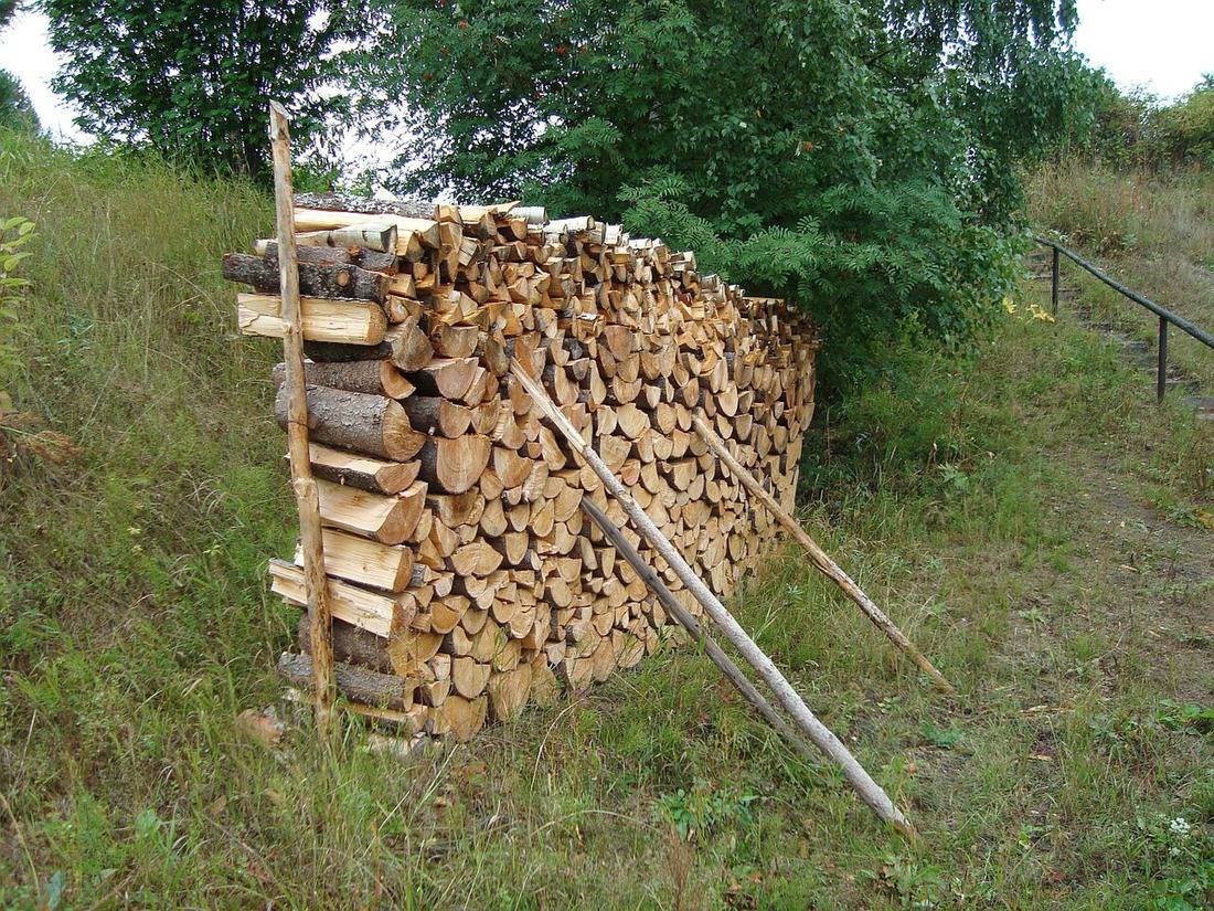 A stacked pile of firewood