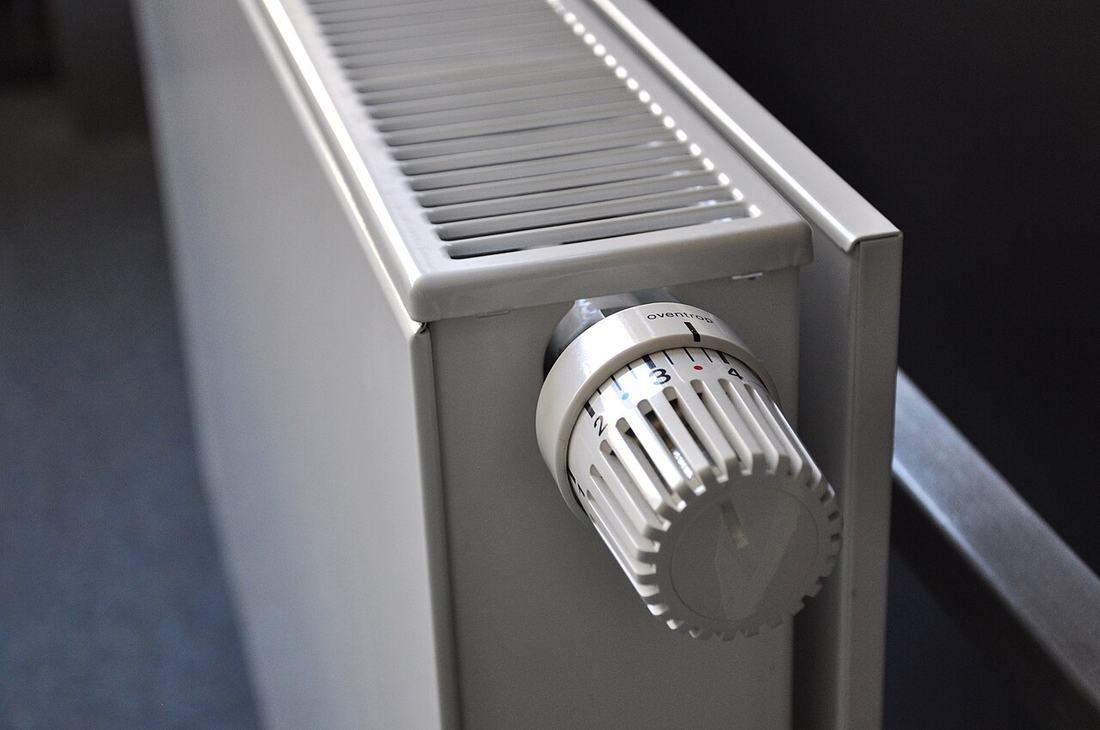 A radiator against a wall